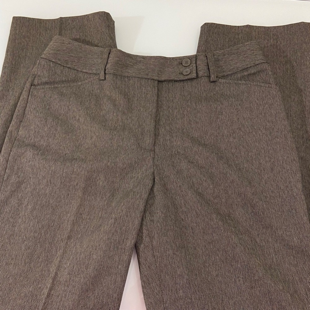 Peter Nygard Dress Pants‎ Career Trouser Brown Herringbone Stretch Size 8